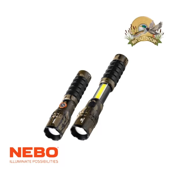 Linterna de Mano Recargable NEBO SLYDE KING 2K 2000 LÚMENES (Camuflaje Mossy Oak)