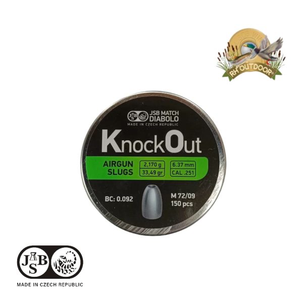 JSB KNOCK OUT 6,37mm (CAL .251) 33.49gr / 150 Unidades