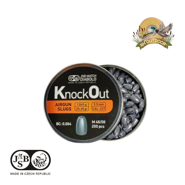 JSB SLUG KNOCK OUT 5,5mm (CAL .217) 25.39gr/ 200 Unidades