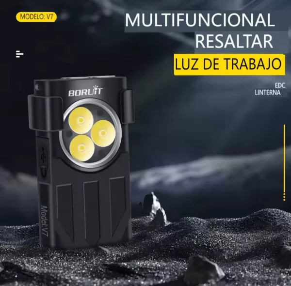 Linterna EDC Flashlight Model V7 Grey - Imagen 3