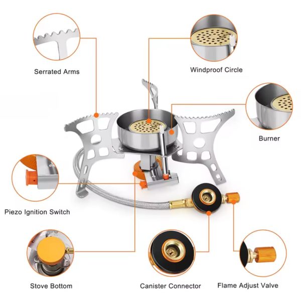 Cocina a gas plegable 3900 W - Imagen 2