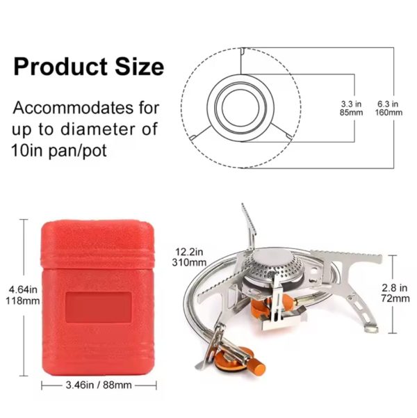 Cocina a gas plegable 3000 W - Imagen 5