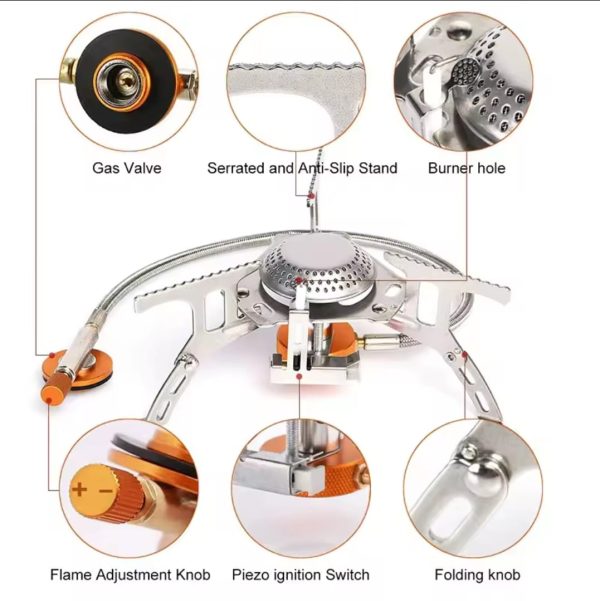 Cocina a gas plegable 3000 W - Imagen 3