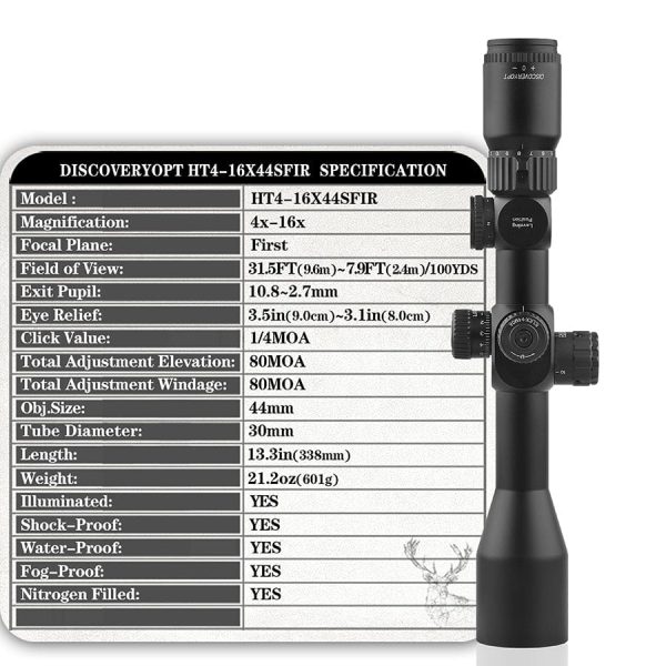 Mira Telescópica Discovery HT 4-16X44 SFIR / FFP - Imagen 6