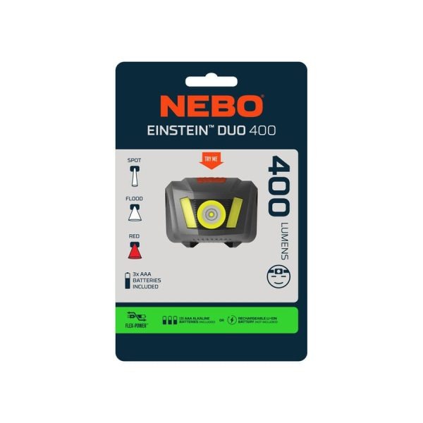 Linterna Frontal Recargable / Pilas NEBO Einstein DUO 400 Lúmenes - Imagen 7
