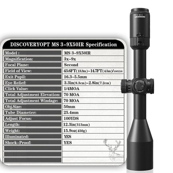 Mira Telescópica Discovery MS 3-9X50IR / SFP - Imagen 7