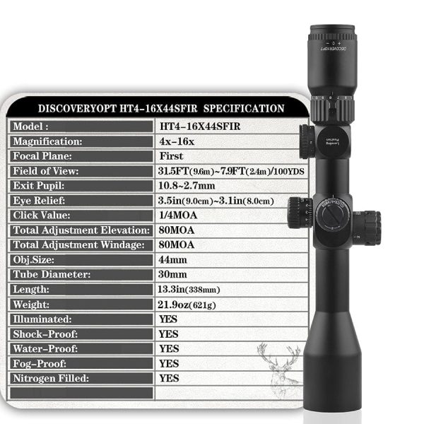 Mira Telescópica Discovery HT-GEN2 4-16*44 SFIR / FFP - Imagen 9