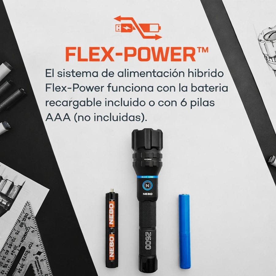 Linterna NEBO BLUELINE 2600 | Flex Power + Power Bank - Imagen 5